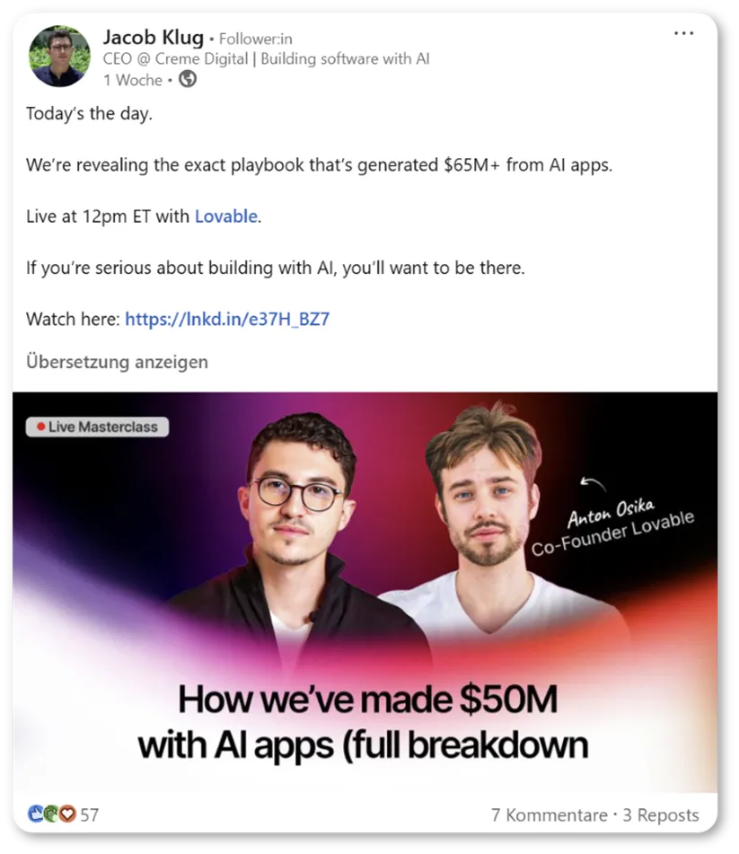 Image of Jacob Klug's Post on LinkedIn